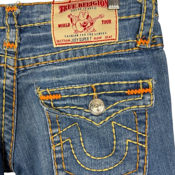 True Religion Joey Super T Women’s Straight Leg Jeans, Y2K Aesthetic - Picture 4 of 9